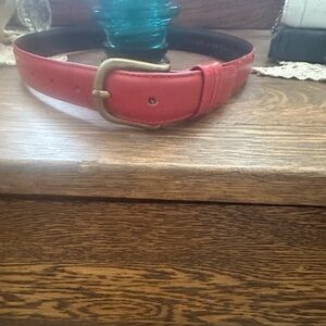 Red Genuine Leather Belt